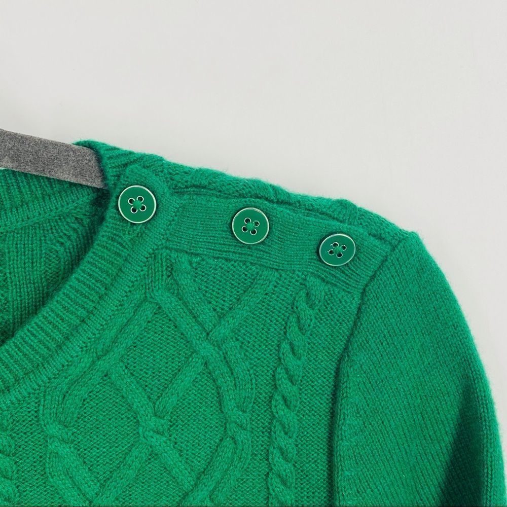 Talbots Green Wool Cable Knit Pullover Sweater - image 5